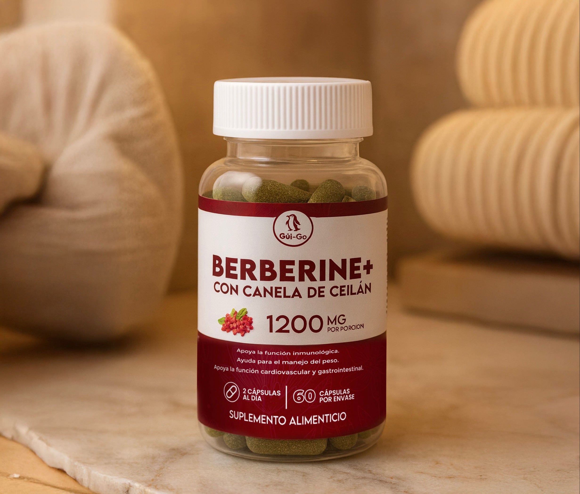 Berberina 1200 mg con Canela  60 caps