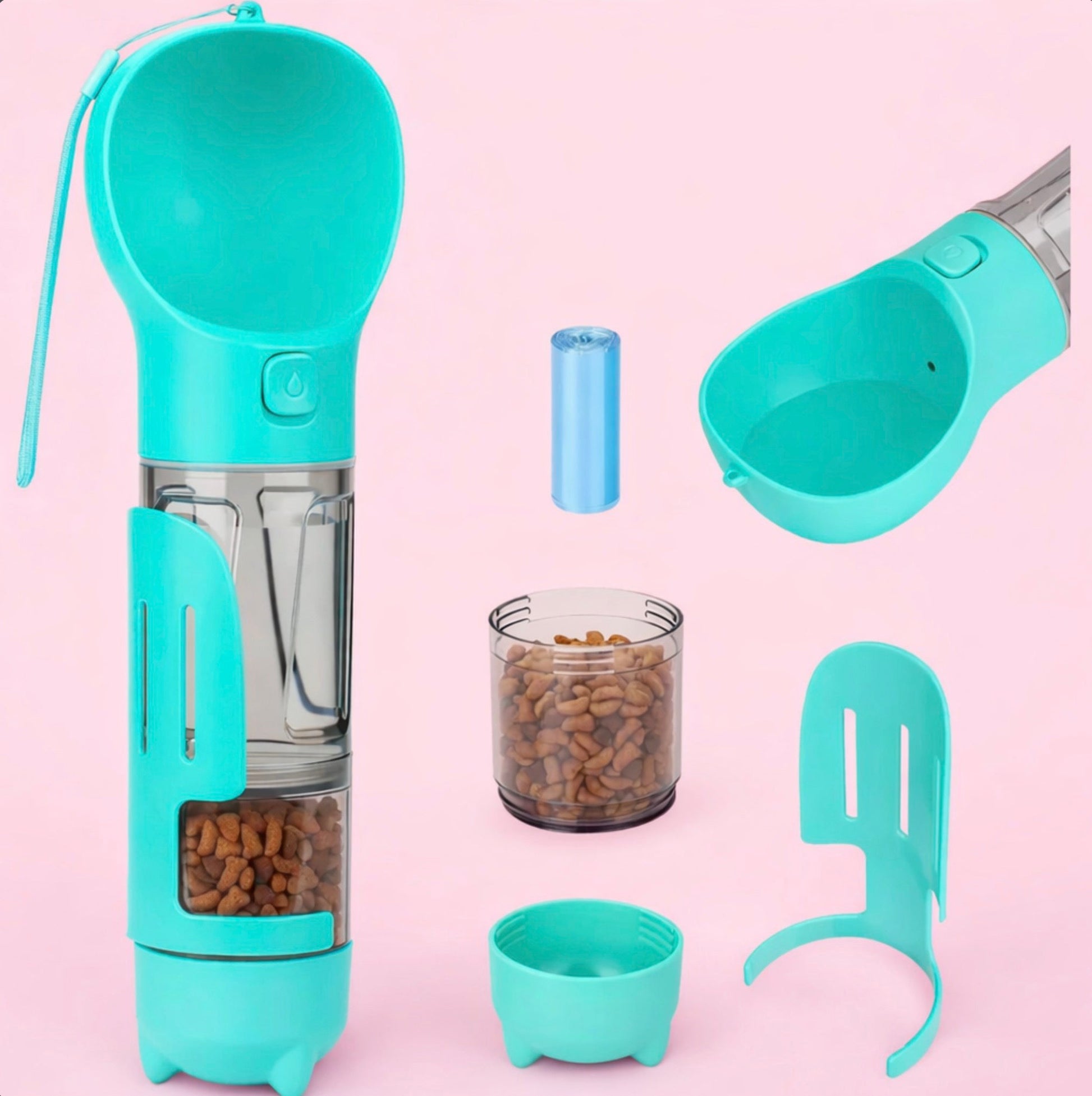 Botella Dispensadora 3 En 1 Para Mascotas - chomanowell